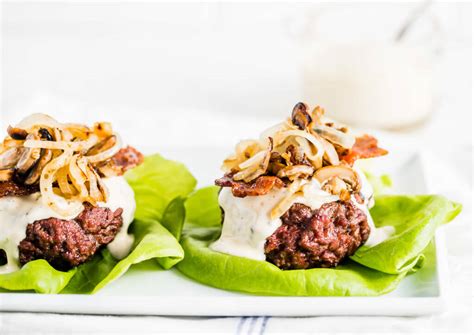 Add the onion and mushrooms and saute until the onions are translucent. Juicy Keto Mushroom Onion Bacon Burgers - Healthy Little Peach Healthy Little Peach