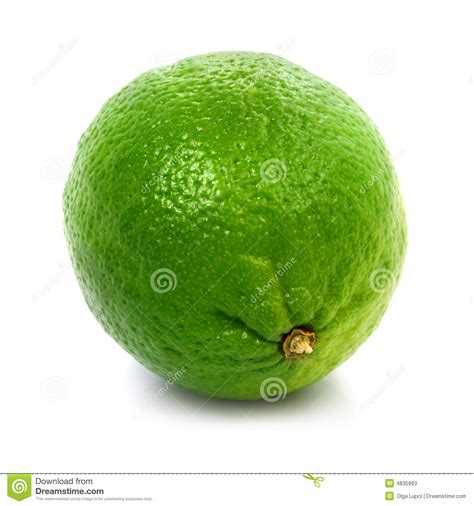 Fresh Green Lime Fruit Isolated Healthy Food Stock Image