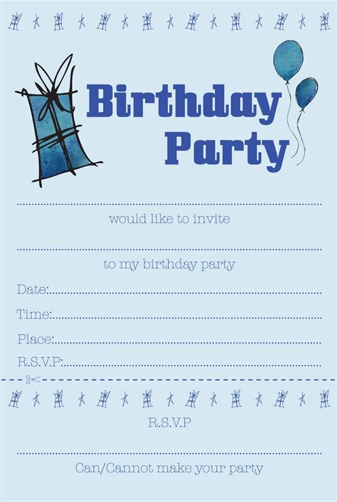 Boys Birthday Party Invitations Free Printable