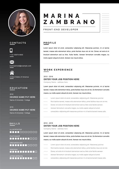 Perfect Resume Example For Word Format Editable Downloadable Cv
