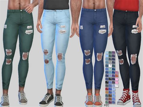 Ripped Denim Jeans Zack By Pinkzombiecupcakes At TSR Sims Updates