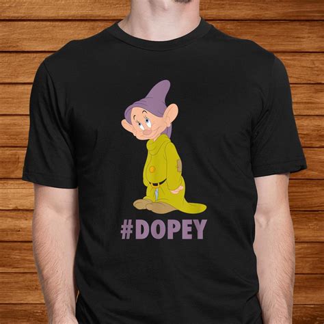 Disney Snow White Dopey Hashtag Portrait Shirt Teeuni
