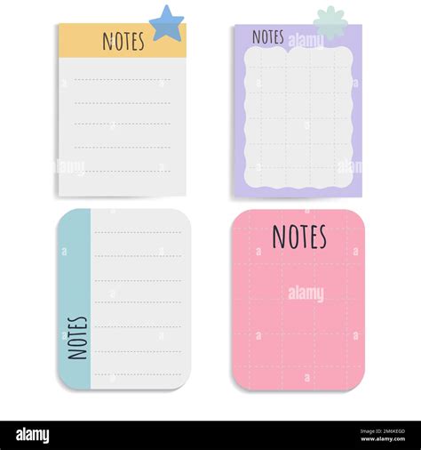 Cute Note Papers Vector Set Stock Vector Image And Art Alamy