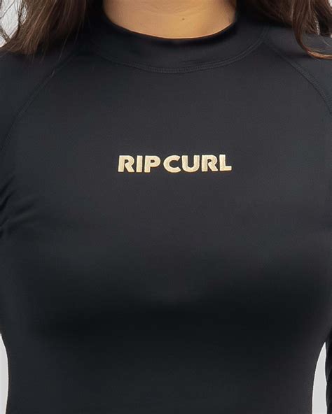 shop rip curl classic surf upf long sleeve rash vest in black fast shipping and easy returns