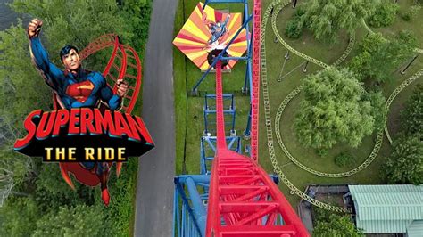 Superman The Ride Hd Front Seat On Ride Pov And Review Intamin Mega Coaster At Six Flags New