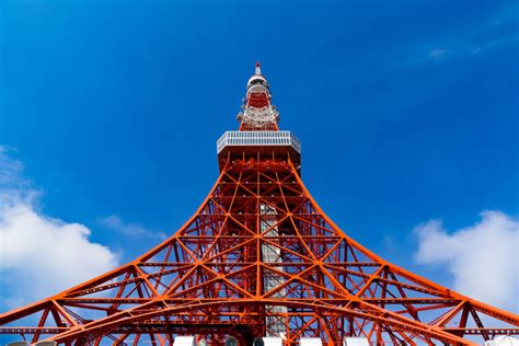 Tokyo Tower The Landmark Of Japan In Blue Sky