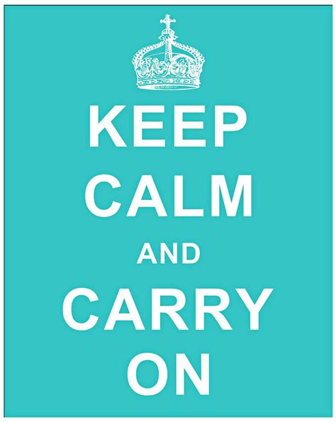 Keep Calm And Carry On Blue 20 High Hanging Wall Art W9354 Lamps