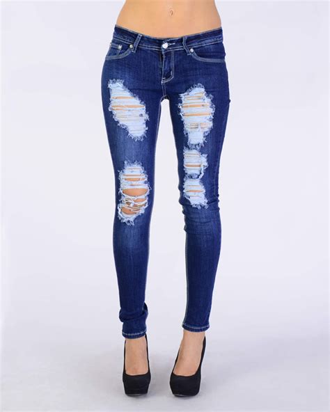 Super Ripped Skinny Jeans Clothing Womens Ripped Jeans Ripped