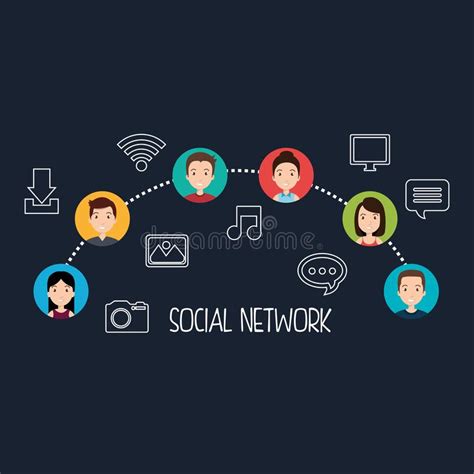 Social Network Community People Stock Vector Illustration Of