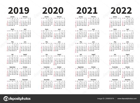 Kalender 2021 2024 Eps Vector Calendar 2021 2022 2023 2024 2025