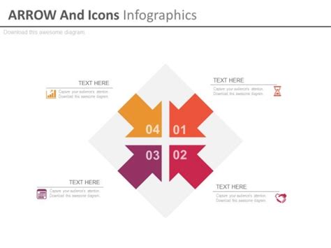 Four Inward Arrows With Icons Powerpoint Template Powerpoint Templates