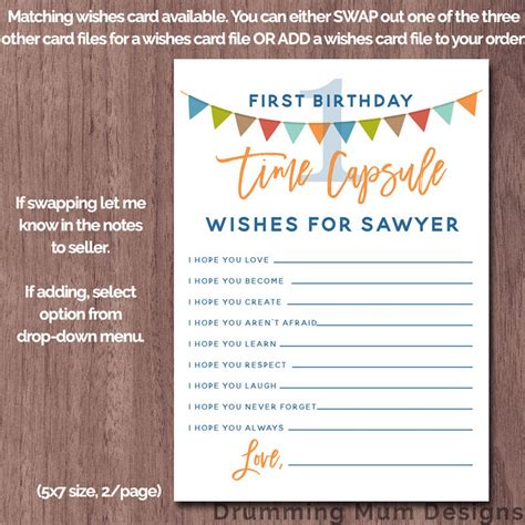 Time Capsule First Birthday Boy 1st Printable Time Capsule Etsy
