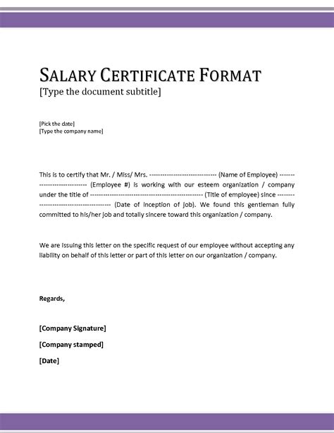 If bonafide certificate form or no prescribed format is present, students or employees can write a letter stating their need and information needed on the certificate. Salary Certificate Format - Legal News / Law News & Articles - Free Legal Helpline - Legal Tips ...