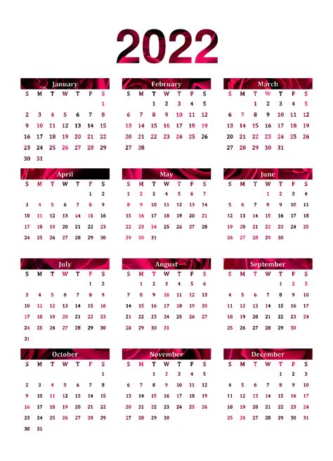 Pink Calendar 2022 Png All Png All