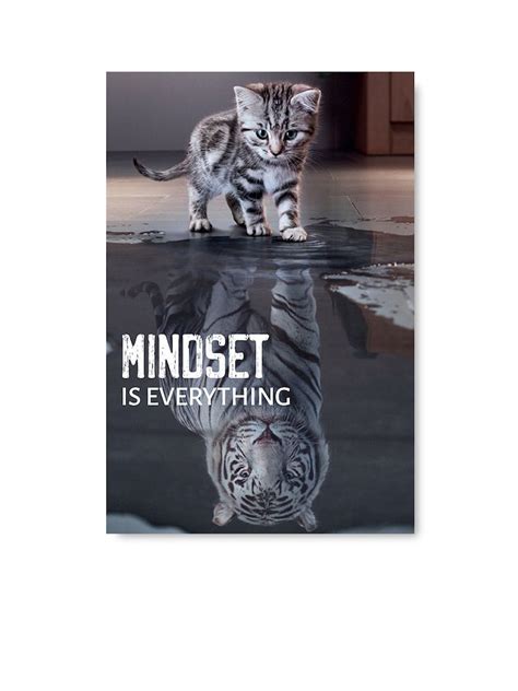 Motivational Poster Wall Art Mindset Is Everything Funny Cat Etsy