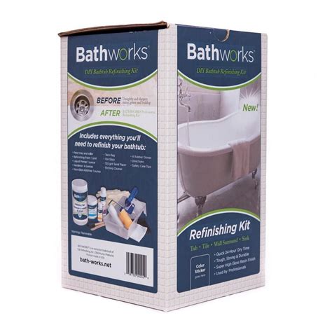 Bathworks 20 Oz Diy Bathtub And Tile Refinishing Kit Almond Bwk 04 The Home Depot