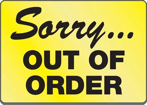 Out Of Order Signage Printable