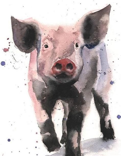 Watercolor Pig Painting By Artist Eric Sweet Pig Painting Animal