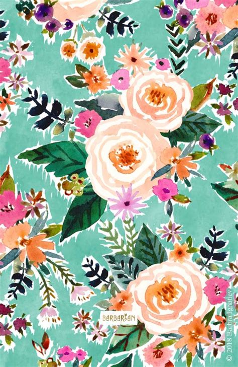 Find over 100+ of the best free watercolor flower images. GOOD MOOD Aqua Watercolor Floral - BARBARIAN by Barbra ...