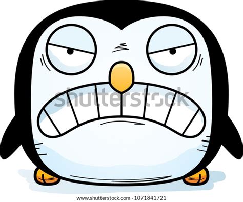 Cartoon Illustration Penguin Looking Angry Stock Vector Royalty Free
