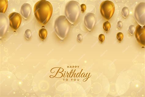 Free Vector Happy Birthday Background In Golden Theme