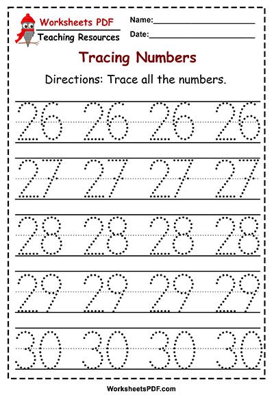 Free And Printable Number Charts From 1 To 30 To Help Your Children In