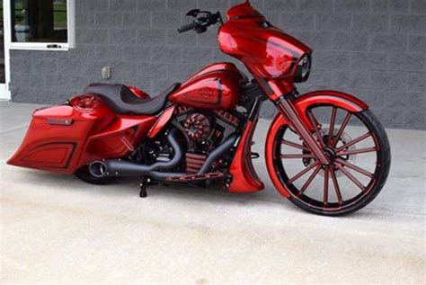 Apple Red Candy Bx Custom Designs H D Street Glide Baggers Harley