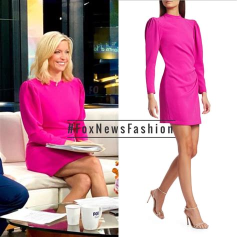 Ainsley Earhardts Pink Long Puff Sleeve Dress Fox News Fashion