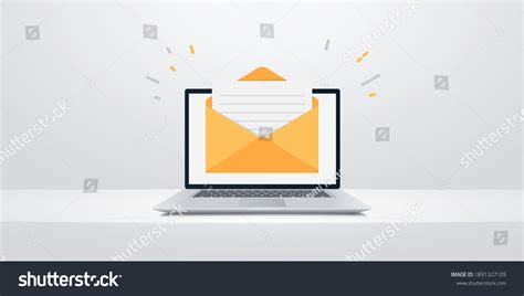 Laptop Envelope On Computer Screen Email Stock Vector Royalty Free