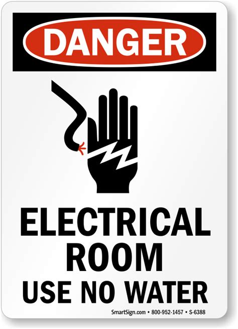 Electrical Room Use No Water Osha Danger Sign Best Prices Sku S