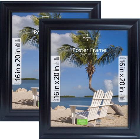 Mainstays 16x20 Wide Black Poster And Picture Frame Set Of 2 Walmart