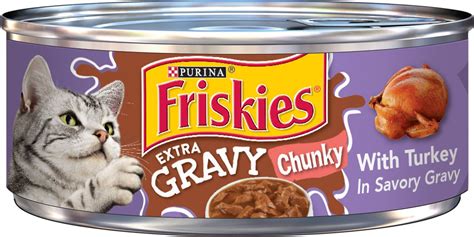 Make your cat's mouth water with anticipation every time you serve purina friskies prime filets chicken & tuna dinner in gravy wet cat food. Friskies Extra Gravy Chunky with Turkey in Savory Gravy ...