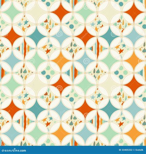 Overlapping Circles Seamless Pattern Stock Vector Illustration Of