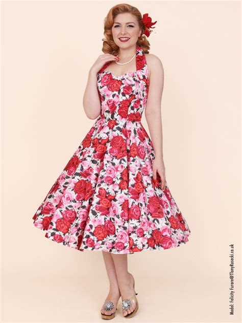 1950s halterneck wild rose cerise dress vintage bridesmaid dresses 1950s fashion dresses