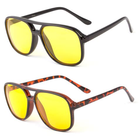 sport aviator hd night driving vision sunglasses yellow high definition glasses ebay