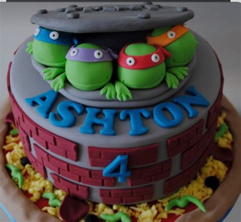 Ninja Turtle Fondant Birthday Cake Etsy