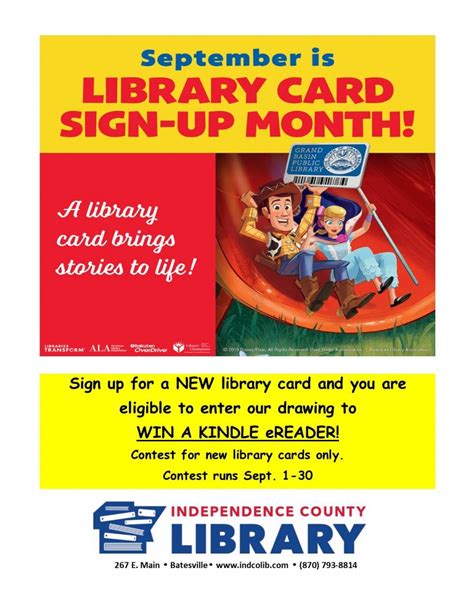 September Is Library Card Sign Up Month Batesville Ar September Is