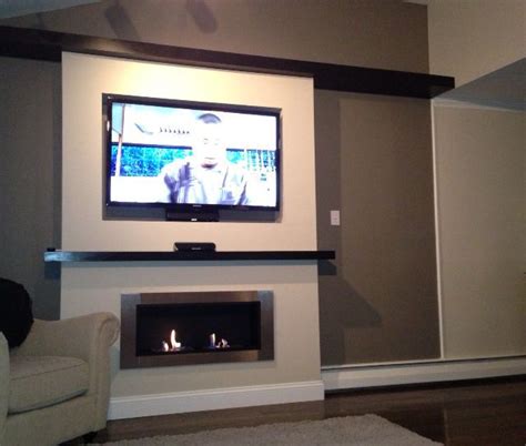 Lata Ventless Fireplace Recessed Under Tv Wall Mounted Tv Fireplace