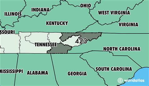 Where Is Area Code 423 Map Of Area Code 423 Chattanooga Tn Area Code