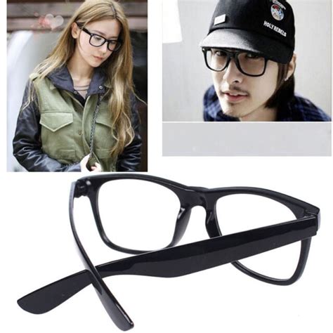 Men Women Black Retro Hipster Sunglasses Oversized Frame Nerd Geek