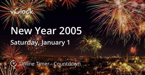When Is New Year 2005 Countdown Timer Online Vclock