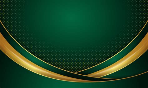 Luxury green background combine with glowing golden lines. Overlap