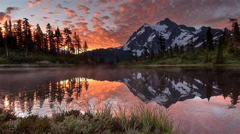 Picture Lake Mt Baker Washington Usa 4000x2250 Wallpapers