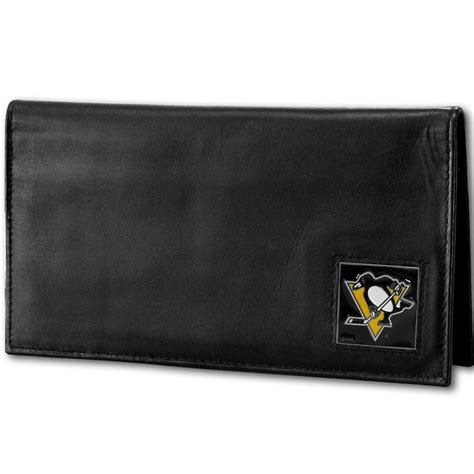 Pittsburgh Penguins Deluxe Leather Checkbook Cover By Siskiyou Buckle