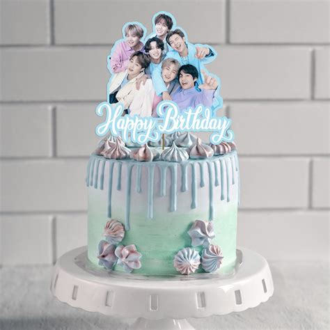 Printable Personalised Bts Kpop Cake Topper Birthday Bts Etsy Espa A
