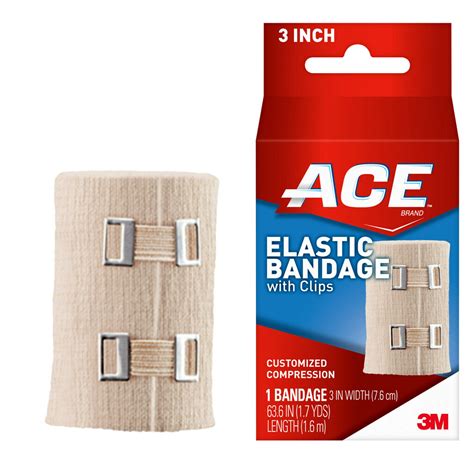 Ace Brand Elastic Bandage W Clips 3 In Soft Discrete Fit Beige