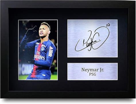 Hwc Trading Fr Neymar Jr T Signed Framed A4 Printed Autograph Psg