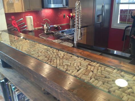 18.5 mm natural cork bottom. Bar / Counter top with wine cork inlay | BrewPub ...