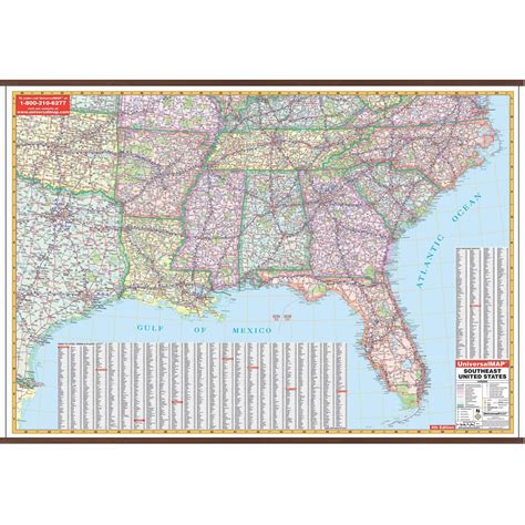 US Southeast & Louisiana Wall Map - The Map Shop