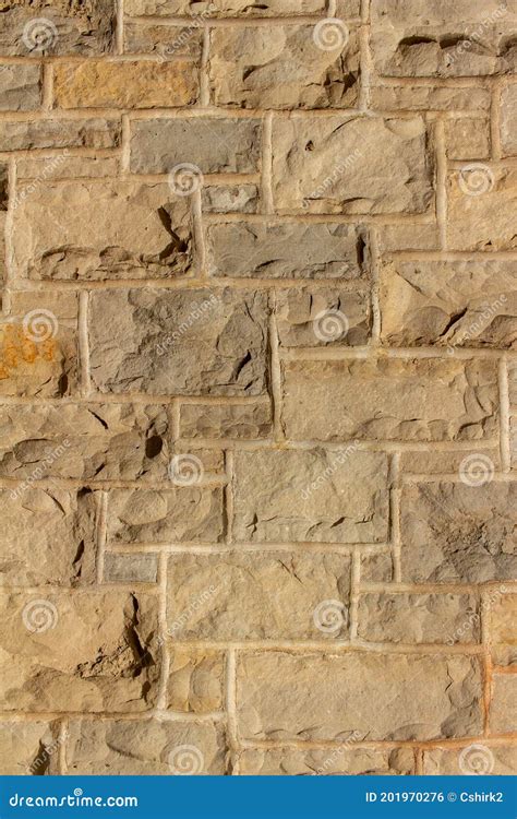 Ashlar Pattern Natural Limestone Block Wall Texture Background Stock